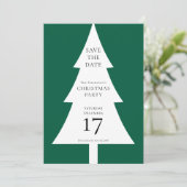 Pine Tree Shape Christmas Green Save the Date Kaart (Staand voorkant)