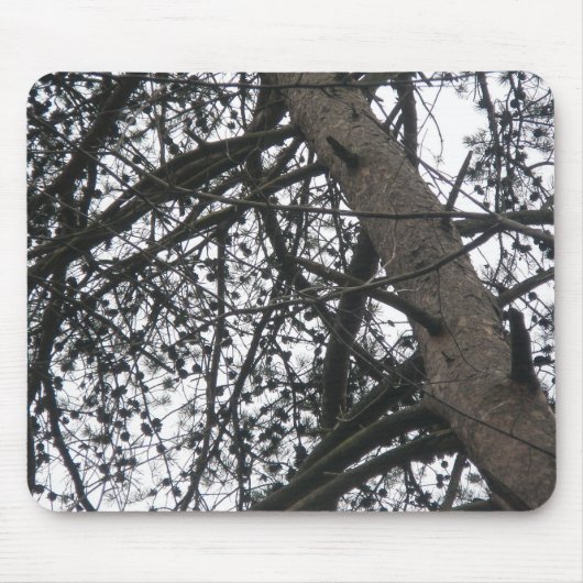 Pine Tree Silhouette Mousepad Muismat (Voorkant)