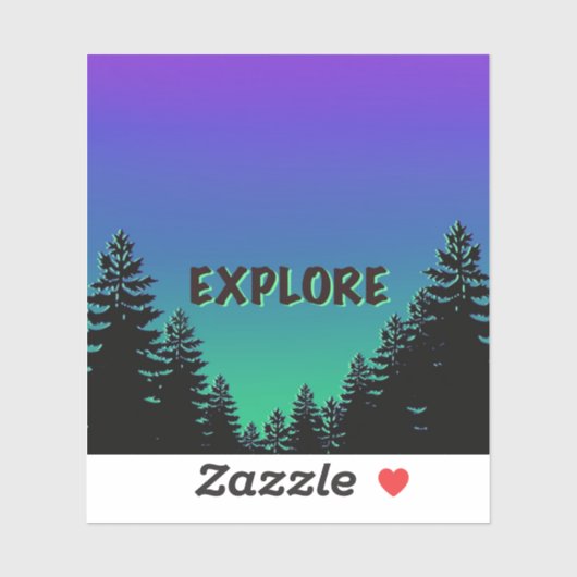 Pine tree silhouette - ontdek de grote buitendeure sticker (Vel)