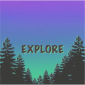 Pine tree silhouette - ontdek de grote buitendeure sticker (Voorkant)