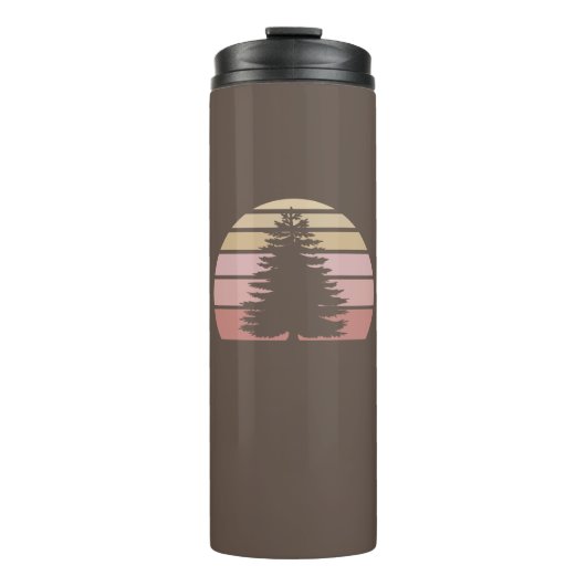 Pine Tree Silhouette Thermosbeker (Voorkant)