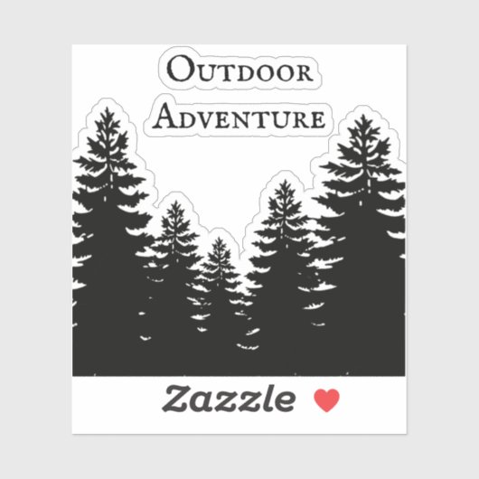 Pine tree silhouette- up north - outdoor avventure sticker (Vel)