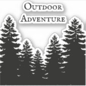 Pine tree silhouette- up north - outdoor avventure sticker (Voorkant)