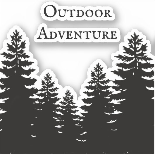 Pine tree silhouette- up north - outdoor avventure sticker (Voorkant)