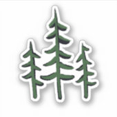 Pine tree silhouette- up north - outdoor avventure sticker (Voorkant)
