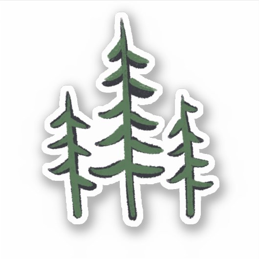 Pine tree silhouette- up north - outdoor avventure sticker (Voorkant)