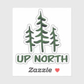 Pine tree silhouette- up north - outdoor avventure sticker (Vel)