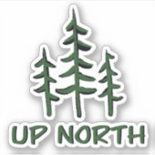 Pine tree silhouette- up north - outdoor avventure sticker (Voorkant)