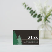 Pine Tree Silhouetten, Christmas Party Ticket Informatiekaartje (Staand voorkant)