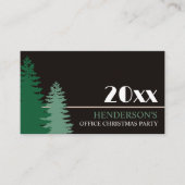 Pine Tree Silhouetten, Christmas Party Ticket Informatiekaartje (Voorkant)