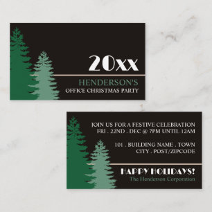 Pine Tree Silhouetten, Christmas Party Ticket Informatiekaartje