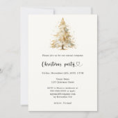 Pine tree sneeuw QR code bedrijf Christmas Party Kaart (Voorkant)