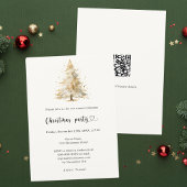 Pine tree sneeuw QR code bedrijf Christmas Party Kaart