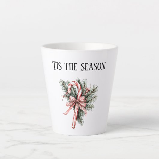 Pine Tree Snoepstok Rode Kerst Latte Mok (Voorkant)