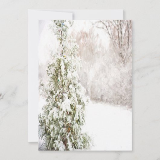 Pine Tree Snow Corporate Kerstparty Kaart (Achterkant)