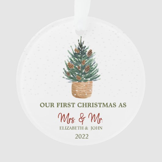 Pine Tree Snow ons eerste kerstfeest Ornament (voorkant)