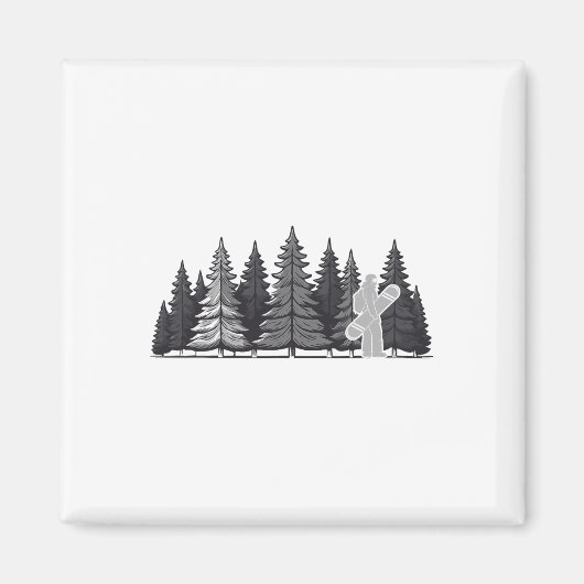 Pine Tree Snowboard - Cool Snowboarden Magneet (Voorkant)