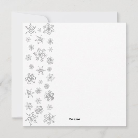 Pine Tree Snowflakes | Blauw Sinaasappel Koraal Or Feestdagenkaart (Achterkant)