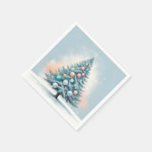 Pine Tree Snowflakes | Blauw Sinaasappel Koraal Or Servet (Hoek)