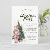 Pine Tree Stars Notenkraker Christmas Company Kaart (Staand voorkant)