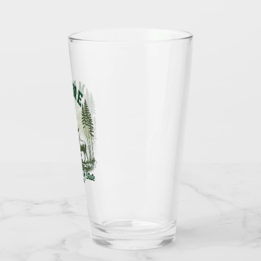 Pine Tree State Moose and River Artwork Glas (Links)