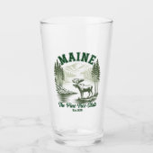 Pine Tree State Moose and River Artwork Glas (Voorkant)