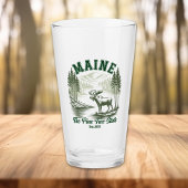 Pine Tree State Moose and River Artwork Glas