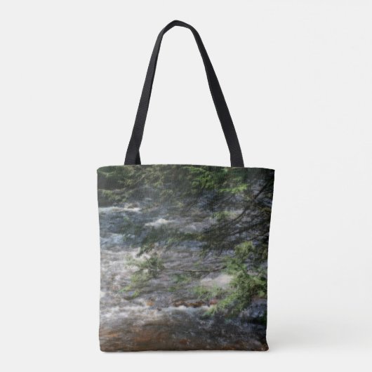 Pine Tree stroomversnellingen in de beek Tote Bag (Achterkant)