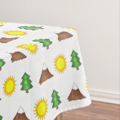 Pine Tree Sun Mountain climate ber Hiking Camp Out Tafelkleed (Voorbeeld)