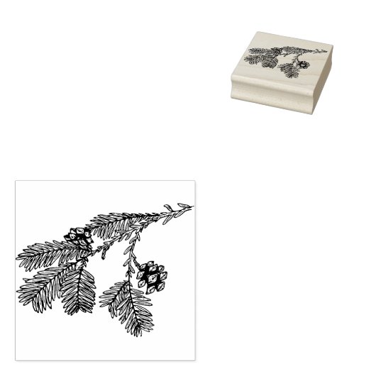 Pine Tree tak Rubber Stamp Rubberstempel (Gestempeld)