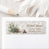 Pine Tree takken Ballen Pine cones Glittery Bokeh Etiket (Insitu)