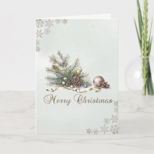 Pine Tree takken ballen Pine Cones Vakantie Feestdagen Kaart