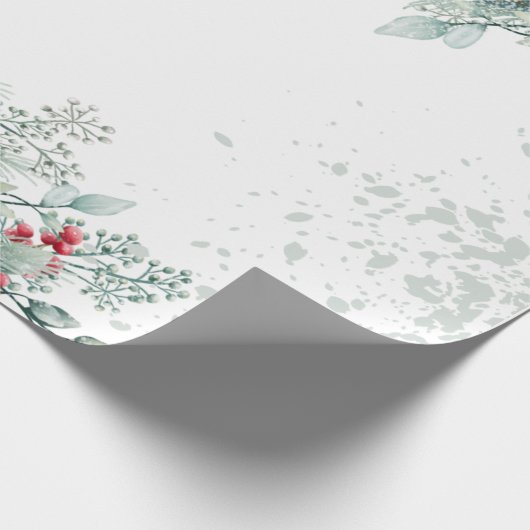 Pine Tree takken Berries Vakantie Cadeaupapier (Hoek)