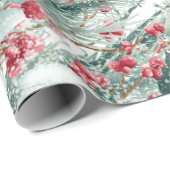 Pine Tree takken Berries Vakantie Cadeaupapier (Rol Hoek)