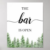 Pine Tree The Bar Is Open Trouw Bar Menu Bord Poster (Voorkant)