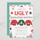 Pine tree Ugly Sweater Kerstfeest Kaart (Voorkant / Achterkant)