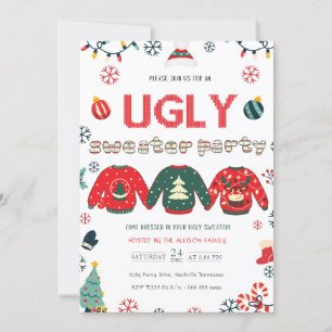 Pine tree Ugly Sweater Kerstfeest Kaart