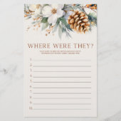 Pine tree, waar waren ze? Vrijgezellenfeest spel Briefpapier (Voorkant)