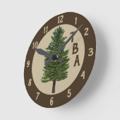 Pine Tree Wall Clock Ronde Klok (Hoek)