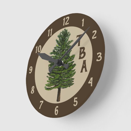 Pine Tree Wall Clock Ronde Klok (Hoek)