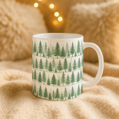 Pine Tree Watercolor Mug Forest Greenery Botanical Koffiemok