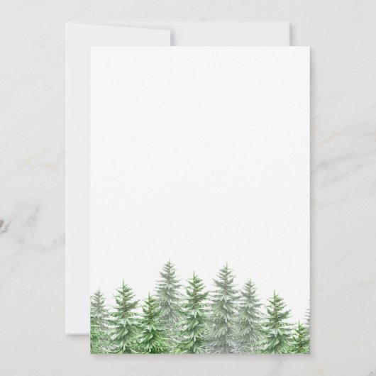 Pine Tree Waterverf bruiloft Kaart (Achterkant)