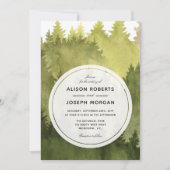 Pine tree waterverf bruiloft kaart (Voorkant)