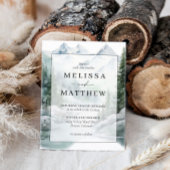 Pine Tree Waterverf Forest Wedding Invitation Kaart