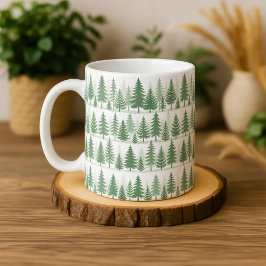 Pine Tree Waterverf Mok Bosgroen Botanisch