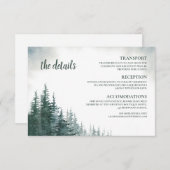 Pine Tree Wedding Detail-Kaart - informatiebehuizi Informatiekaartje (Voorkant / Achterkant)