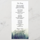 Pine Tree Wedding-programma | Bosthema Natuur Programmakaart (Achterkant)