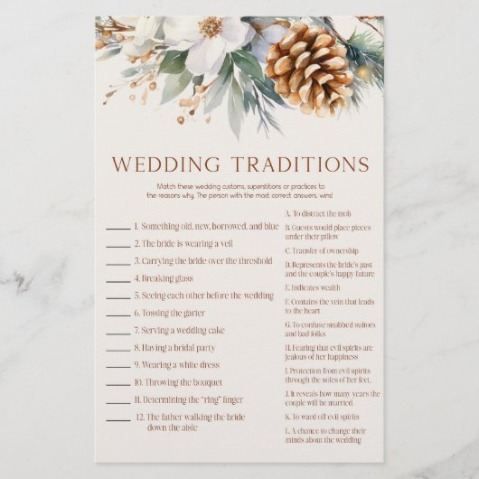 Pine Tree Wedding Traditions Vrijgezellenfeest spe Briefpapier (Voorkant)