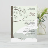 Pine Tree Winter 5x7 Bridal Shower Invitation Kaart (Staand voorkant)
