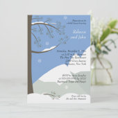 Pine Tree Winter 5x7 Bridal Shower Invitation Kaart (Staand voorkant)